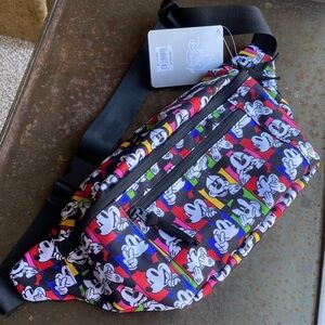 Disney Mickey & Co. Color Block Mickey Selfies Graphic Print Fanny Pack Bag. NWT